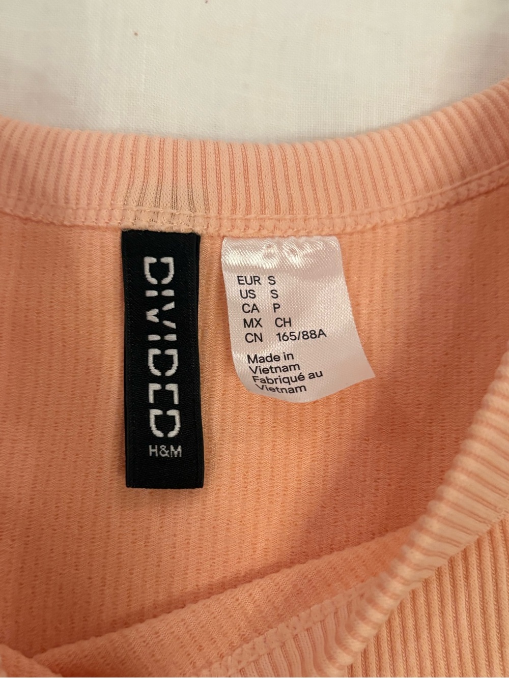 H&M Peach Ribbed Crop Tank - Picture 2 of 2